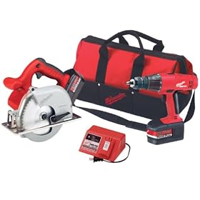 Milwaukee 6320-24 18 Volt 6-1/2-inch Metal Cutting Saw and 1/2-inch Hammer-Drill Combo Kit