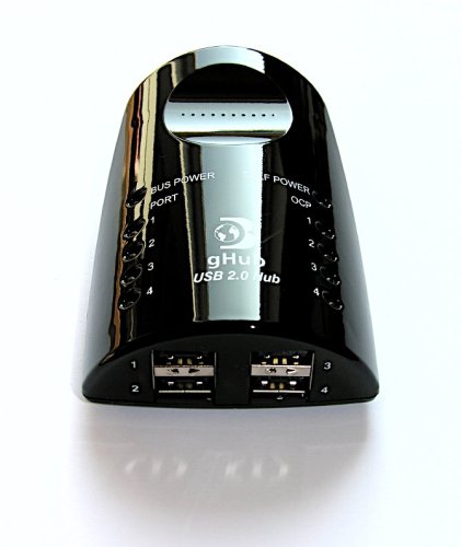 Dr. Bott gHub 2.0 Schwarz, 4-Port USB2 Hub, 230 V Euro