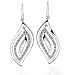 Jewelry : Sterling Silver Diamond "Leaf" Earrings