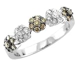 18k Gold White and Chocolate Brown Diamond Anniversary Ring Band, Size 7 (GH, I1-I2, 0.66 carat)
