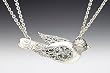 Silver Spoon Double Link Chain Bird Necklace ND