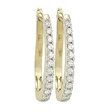 14K Yellow Gold 1/2 ct. Diamond Hoop Earrings
