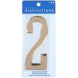 The Hillman Group 848960 Stick-On Domed, Number 2, Gold