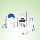 41025Ufxf9L. SL160  GSI Quality Wireless Indoor IR Motion Detector With Auto Emergency Phone Dialer And High Output Alarm Plus One Additional External Outdoor Wired Siren With Flashing Light   Remote Control With Panic Button   Anti Intruder Defense System