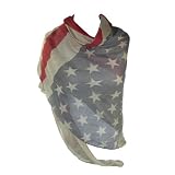 David & Young Long American Flag Square Scarf