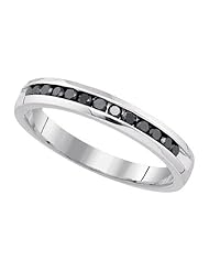 0.26CTW-DIA BLACK MACHINE-SET BAND