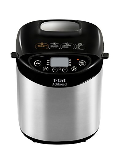 T-fal PF311 ActiBread 15 Programs Bread Machine Stainless Sword Housing Nonstick Coating Automatic Bread Maker with LCD Display, 700-watt, Silver
