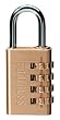Master Lock 627D Brass Luggage Padlock, Set Your Own Combination, 1-3/16-Inch