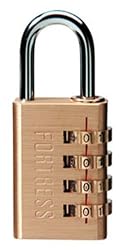 Master Lock 627D Brass Luggage Padlock, Set Your Own Combination, 1-3/16-Inch