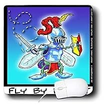 Londons Times Funny Bugs and Slugs Cartoons - Flies Of Valor Fly By Knight - Mouse Pads