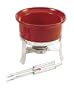 Chantal 3-Cup Ceramic Fun Fondue Set, Red