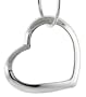 Beautiful Sterling Silver Classic Valentine Floating Heart, 7/8 in. long X 1 in. wide