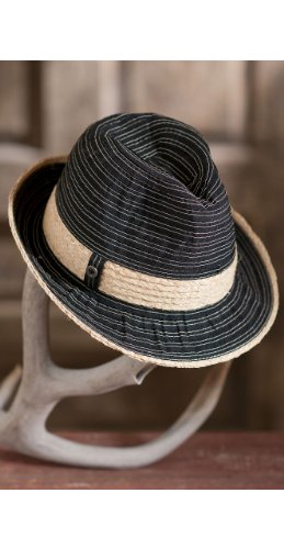 Ribbon Fedora with Straw Hatband
