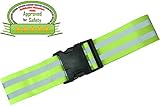ApprovedForSafety Reflective Belt For Safety-Elastic and Lightweight Recommended For Running Jogging Biking Walking Cycling-Yellow Reflective Band is Secure on Sports Gear or Clothing