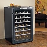Wine Enthusiast Silent 28 Bottle Wine Refrigerator (Graphite Trim Glass Door
