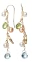 14k Yellow Gold Freshwater Cultured Pearl, Peridot, and Blue Topaz Earrings