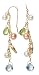 14k Yellow Gold Freshwater Cultured Pearl, Peridot, and Blue Topaz Earrings