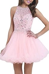 Sweetheart Open-Back Crystal Lace Flowy Crystals Cocktail Short Evening Dress/Homecoming Dress/Prom Dress 