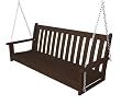 60" Recycled Tuscan Veranda Outdoor Patio Chain Swing - Chocolate Brown