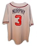 Dale Murphy Autographed/Hand Signed Atlanta Braves Gray Baseball Jersey with NL MVP 82,83 Inscriptio
