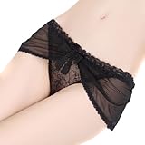 OMO Women Sexy Lingerie Lace Mesh See-through Underwear Panty Black FWU017