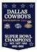 NFL Dallas Cowboys Embroidered Football Super Bowl Champions Dynasty Banner