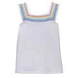 Girls' Cherokee Sleeveless Smocked Square-Neck Tank - White