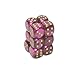 Chessex Dice d6 Sets: Gemini Black & Purple with Gold - 16mm Six Sided Die (12) Block of Dice