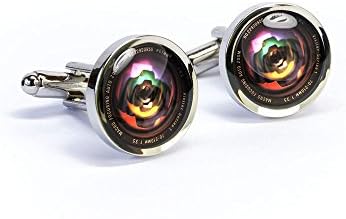 Handmade camera lens cufflinks - 2/3 Inches(17mm) Silver by MyResinJewelry