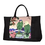 EcoWeekenderToteBagwithAmazonParrotsPaintingbyArtistRauldelRio