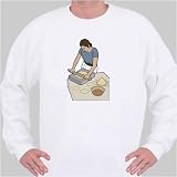 Woman Making Tortillas Sweatshirt Medium White