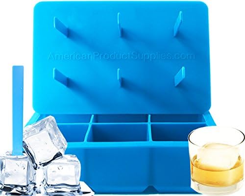 King size large Ice Cube and Popsicle Maker Silicone Sphere Tray Molds with Lid Cover and Pop Sticks