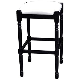 Carolina Cottage 2663-AB-ND Natural Duck, 30-Inch Black Hawthorne Upholstered Bar Stool by Carolina Cottge