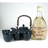 黒千代香セット5客ツル付（【限定酒】長期貯蔵麦焼酎　ハッピーボイス　25度720ｍｌ ）B1