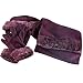 EGGPLANT PURPLE CLOCHE TRIMMED HAT, SCARF GLOVE SET
