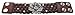 Leather Bracelet Cuff Woven Strands with Rhinestone Rose (Brown)