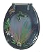 American Trading House WPL-21 Polyresin Toilet Seat Butterflies with clear background and black base with Chrome Hinges