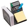 Mesh Desk Organizer, 2 Pencil- 1 Envelope-Slot and Holds 3"x3" Note Pad, Black CEB40205