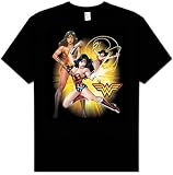 : Justice League WONDER WOMAN Adult Black T-shirt Tee Shirt