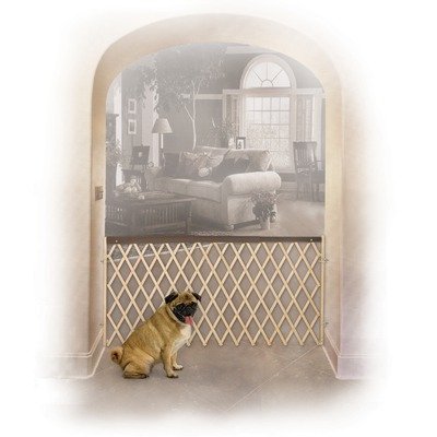 Accordion Design Wood Pet Gate in Mocha