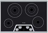 On Sale Masterpiece Series 30″ Smoothtop Electric Cooktop with 4 Radiant Elements 2-Level Digital Control Panel Dual Elements and Stainless Steel Frame