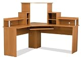 Eclipse II Corner Desk in Golden Oak Finish By Bestar Furniture