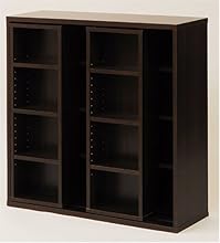 山善(YAMAZEN) 大容量ダブルスライド本棚 KSS-9090(DBR) ダークブラウン