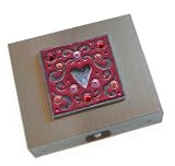 Gem Heart Teal Travel Jewelry Case