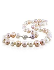 Sterling-Silver 9-9.5 MM Pink Freshwater Cultured Pearl Strand, 18"