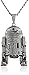 Star Wars Jewelry Unisex R2D2 Stainless Steel Chain Pendant Necklace, 24