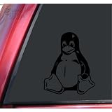 Tux The Penguin Vinyl Decal Sticker - Black