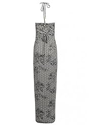 Paisley Bandeau Neck Elastane/Polyester Maxi Dress 
