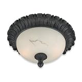 Royce Lighting RFM2156CGN Tuscany Flush Mount Ceiling Fixture Cognac with Stone Alabaster Globe