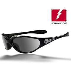 JOHN DOE � Motorrad Sportbrille Skibrille MEMPHIS SKULL/- 2 Wechselgl�ser